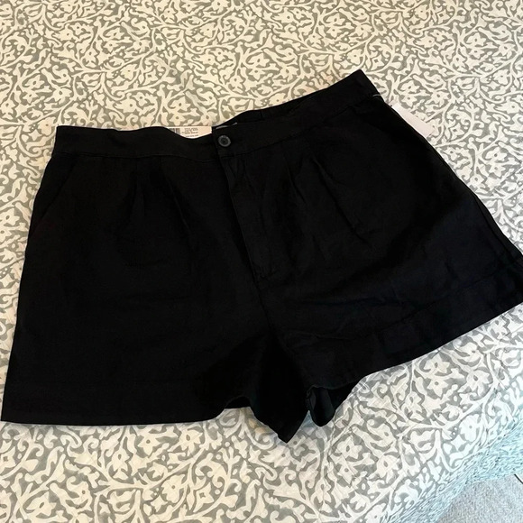 NWT Joie linen blend shorts‎ black size extra large XL - Picture 2 of 8